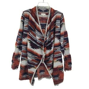 Striped Multicolor Open Front Cardigan